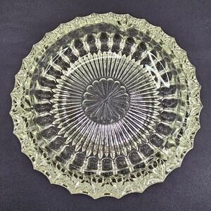Vintage Crystal Clear Glass Ashtray Sunburst Faceted Diamond Cut Elegant‎ Decor